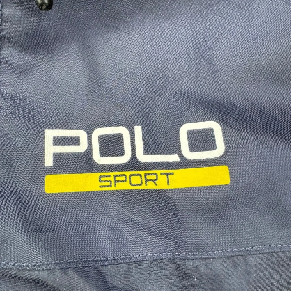 Vintage Polo Sport Windbreaker Jacket‎ Mens M Navy Blue Hooded Streetwear 90s